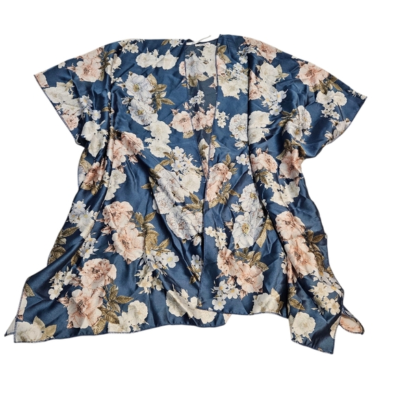 Ardene Tops - Ardene Silky Blue Floral Kimono Top Coverup
